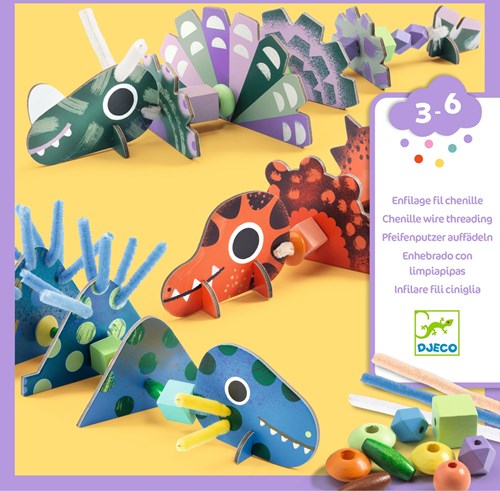 Djeco LES PETITS - ENFILAGE Enfilage - Terribles dinos - FSC MIX
