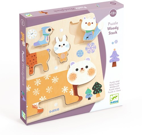 Djeco PUZZLES BOIS - PUZZLES RELIEF WoodyStack - FSC 100%