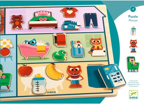 Djeco PUZZLES BOIS - PUZZLOS Puzzlo House - FSC 100%