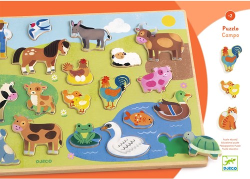 Djeco PUZZLES BOIS - PUZZLOS Puzzlo Campo - FSC 100%