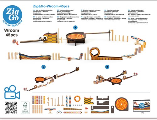 Djeco CONSTRUCTION - ZIG & GO Zig & Go - Wroom - 45 pcs - FSC 100%
