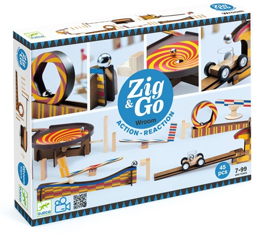 Djeco CONSTRUCTION - ZIG & GO Zig & Go - Wroom - 45 pcs - FSC 100%