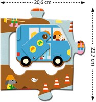 Djeco PUZZLES - PUZZLES GEANTS Le chantier - 12pcs +5pcs - FSC MIX