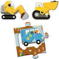 Djeco PUZZLES - PUZZLES GEANTS Le chantier - 12pcs +5pcs - FSC MIX