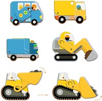 Djeco PUZZLES - PUZZLES GEANTS Le chantier - 12pcs +5pcs - FSC MIX