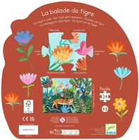 Djeco PUZZLES - PUZZLES SILHOUETTES La balade du tigre - 24 pcs - FSC MIX