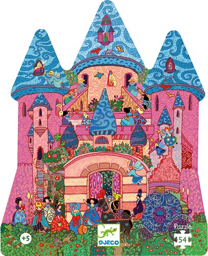Djeco PUZZLES - PUZZLES SILHOUETTES Château féerique - 54 pcs - FSC MIX