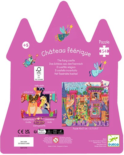 Djeco PUZZLES - PUZZLES SILHOUETTES Château féerique - 54 pcs - FSC MIX