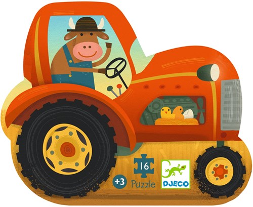 Djeco PUZZLES - PUZZLES SILHOUETTES Tracteur - 16 pcs - FSC MIX