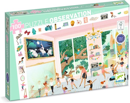 Djeco PUZZLES - PUZZLES OBSERVATION L'école de danse - 100pcs - FSC MIX
