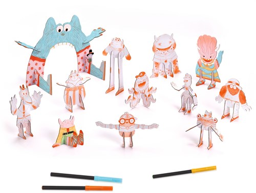Djeco DO IT YOURSELF - COLOR ASSEMBLE PLAY Team monsters - FSC MIX
