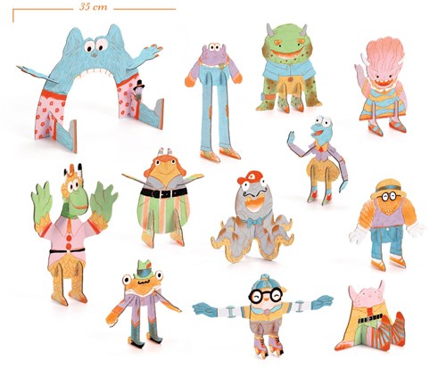 Djeco DO IT YOURSELF - COLOR ASSEMBLE PLAY Team monsters - FSC MIX