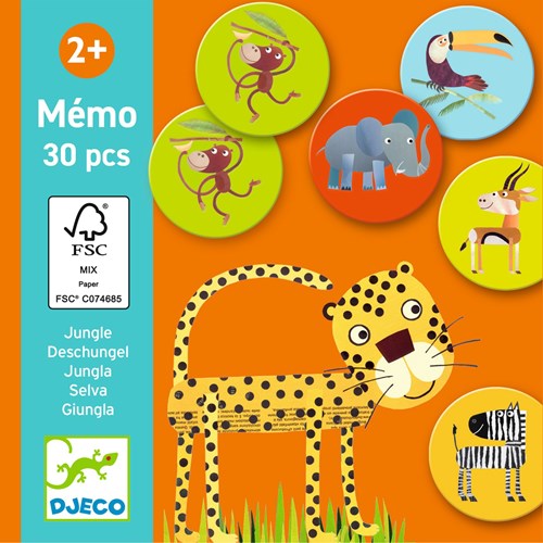Djeco JEUX  EDUCATIFS - MÉMOS, LOTOS, DOMINOS Mémo jungle - FSC MIX
