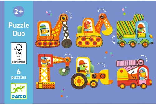 Djeco JEUX  EDUCATIFS - PUZZLES DUO-TRIO Puzzle duo Articulo Véhicules - FSC MIX