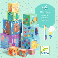 Djeco PREMIER ÂGE - BABY COULEURS 10 cubes Arc en ciel - FSC MIX