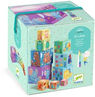 Djeco PREMIER ÂGE - BABY COULEURS 10 cubes Arc en ciel - FSC MIX