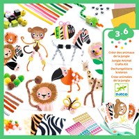 Djeco LES COULEURS DES PETITS - COFFRET Boîte à créer, Animaux de la jungle - FSC MIX