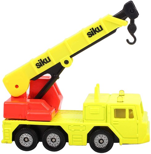 Siku hydraulic crane truck - toy construction vehicle yellow red-2