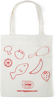BigJigs cotton kids shopping bag - toy bag white red-3