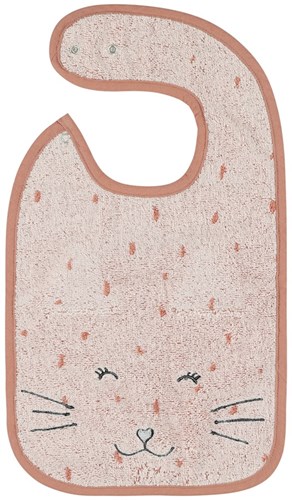 Trixie bib organic cotton Mrs. Cat pink baby bib-2