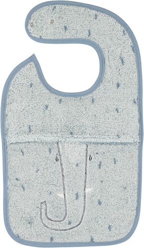 Trixie baby bib Mrs. Elephant - organic cotton - blue - adjustable-2