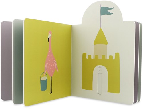 Trixie slide book interactive cardboard beach animals baby book-2