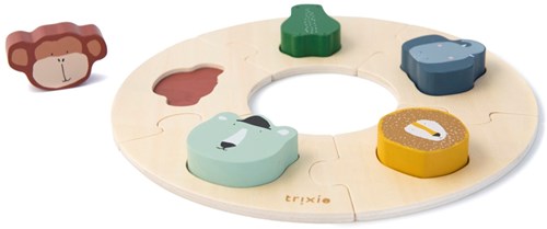 Trixie wooden shape puzzle - round animal puzzle FSC wood educational-2