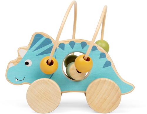 Bigjigs Toys Push Along Triceratops Bead Frame-2