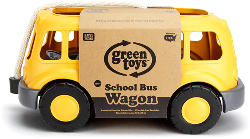 Green Toys school bus toy - eco-friendly bus with rope handle-2