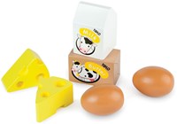 Tidlo wooden toy food eggs and dairy in crate-2