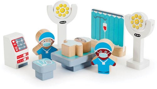 Tidlo wooden hospital playset - 30-piece toy hospital-2