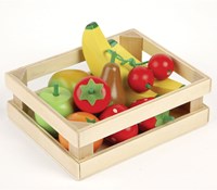 Tidlo wooden toy fruit salad set in crate - play kitchen-2
