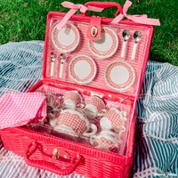 Tidlo tea set picnic toy set in basket - porcelain-2