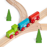 BigJigs wooden train tracks 3-way points set - railway expansion-3