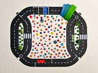 Waytoplay flexible toy road highway set with wooden car - 24 pieces-3