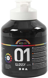 Creativ Company acrylic paint black glossy 500 ml - kids paint