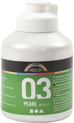 Creativ Company acrylic paint metallic white 500 ml - craft paint