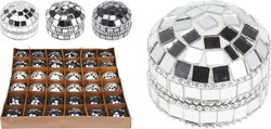 Home & Styling jewelry box mirror glass round 45mm silver decoration