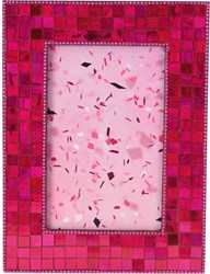Home & Styling photo frame mirror mosaic pink 20x15cm decoration