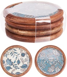 Home & Styling coaster set cardboard multicolor 4 pieces Ø10cm