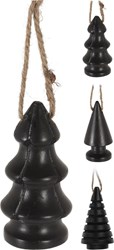 Home & Styling Christmas tree hanger mango wood black 9cm decoration