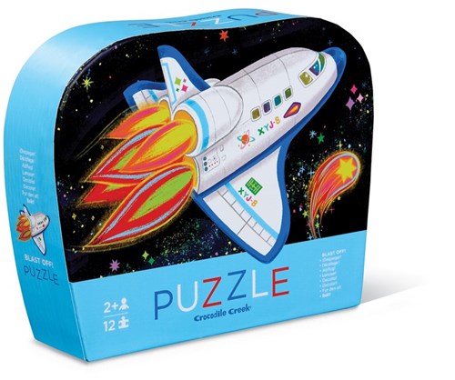 Crocodile Creek space puzzle - mini jigsaw rocket 12 pieces
