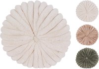 Home & Styling round velvet decorative cushion 38cm - beige throw pillow