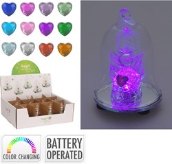 Home & Styling glass bell with angel LED light 8cm Christmas decoration