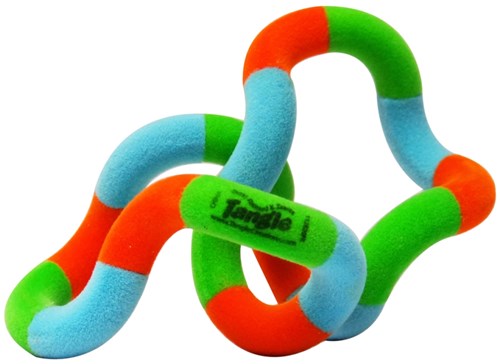 Tangle fidget toy Jr. Fuzzies sensory multicolor orange