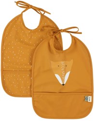 Trixie washable baby bib 2-pack - baby bib with pocket Mr. Fox