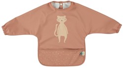 Trixie bib with sleeves - waterproof baby bib Mrs. Cat pink