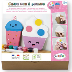 Aladine 3D MDF Craft Set - Paint and Decorate Kawaii Artwork