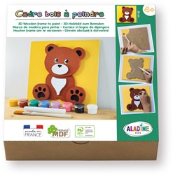 Aladine 3D craft set - MDF teddy bear painting with frame and paint