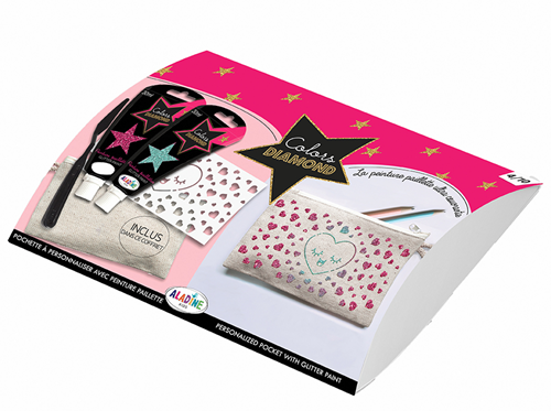 Aladine craft set pencil case decorating - Diamond Box Heart glitter DIY